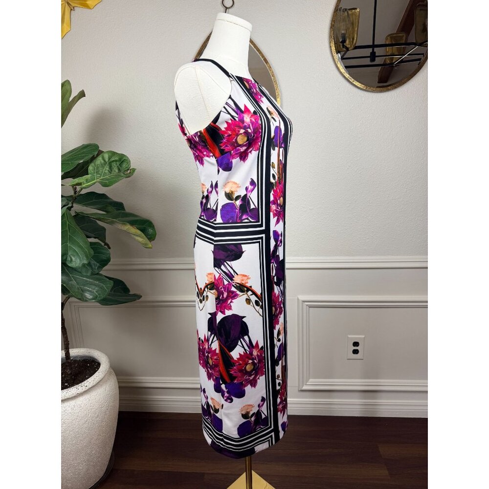 Power Femme Sultry Quiet Luxury Floral Bodycon Midi | Vince Camuto | Size 8 - Picture 6 of 12